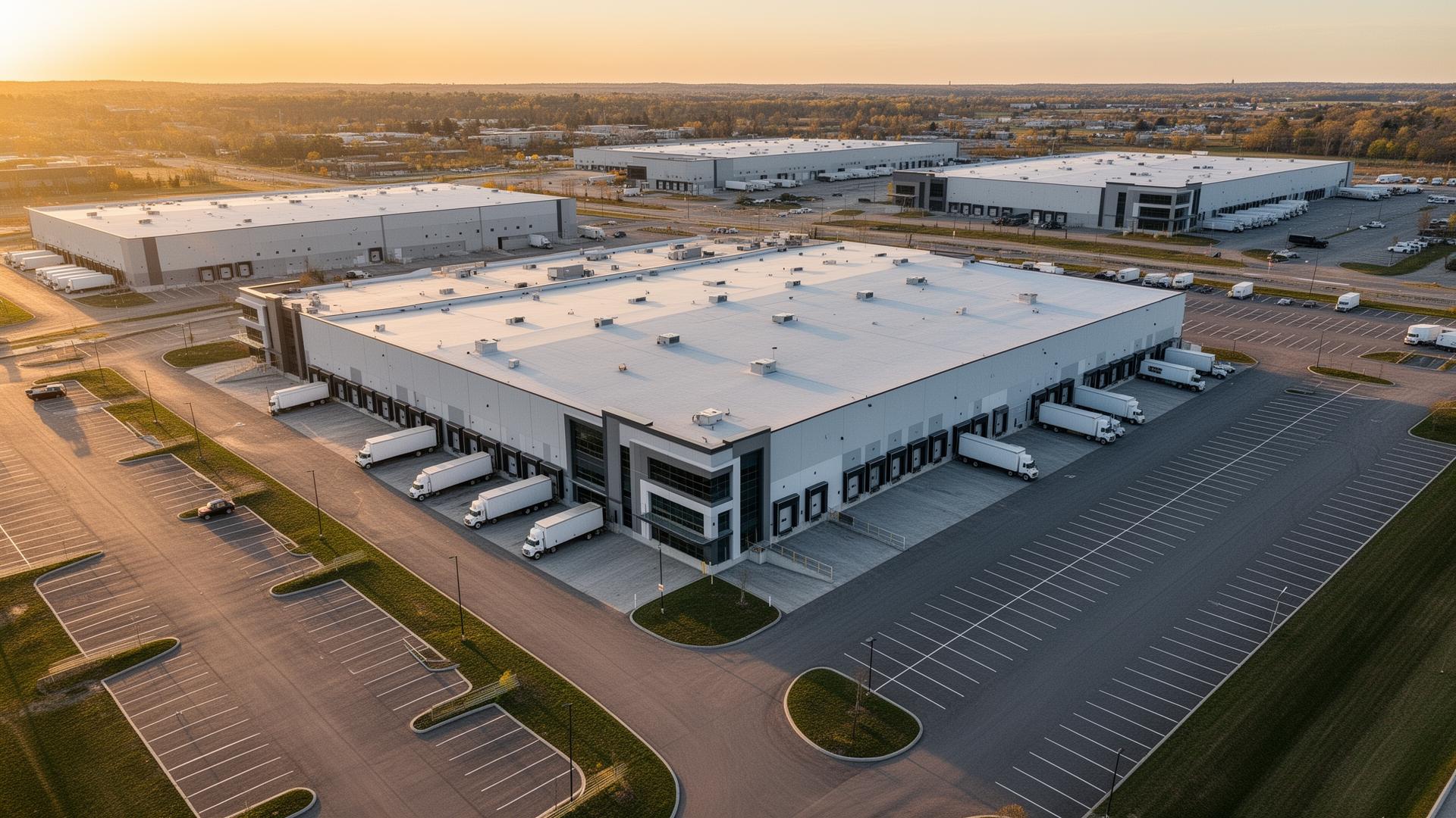 Industrial warehouse district in Kitchener